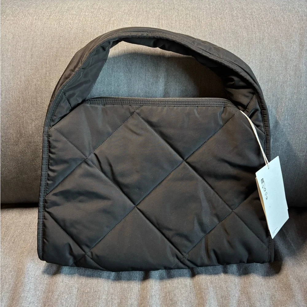 Black Quilted Men’s Tote Bag